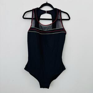 Beach Cabana Black One Piece Swim Suit Womens Size L